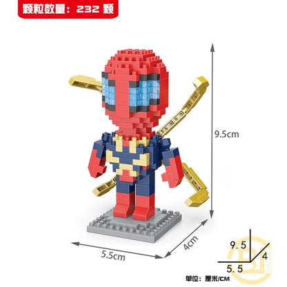 MOC NON LEGO Block Cartoon Anime Super Hero Avengers Superhero Iron Man Captain America Spider Toy DIY Building Bouwstenen Speelgoed