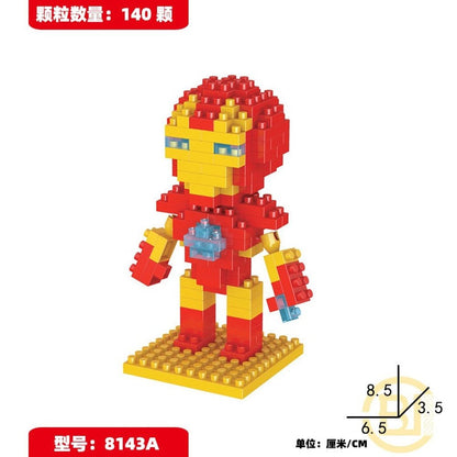 MOC NON LEGO Block Cartoon Anime Super Hero Avengers Superhero Iron Man Captain America Spider Toy DIY Building Bouwstenen Speelgoed