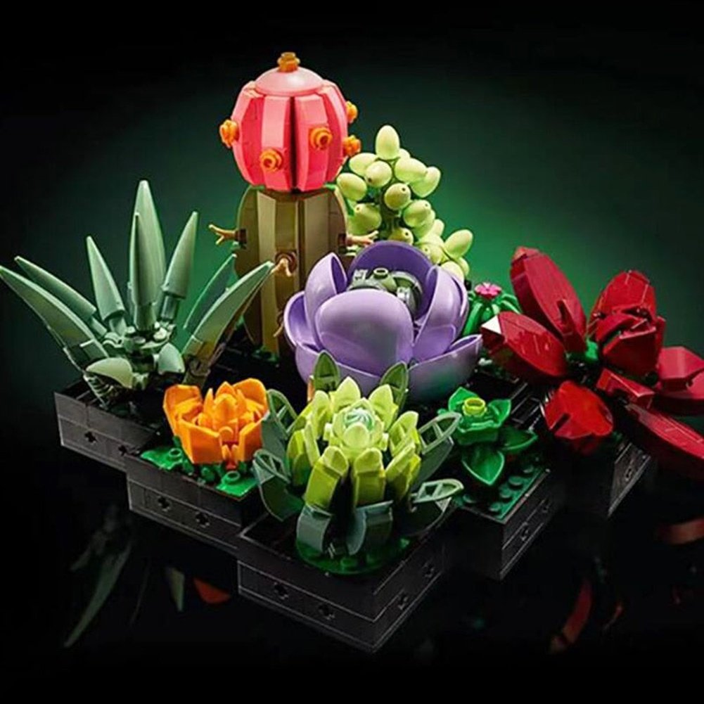 Custom MOC Same as Major Brands! 771pcs Creative Expert Succulents Artificial Plant Decor Botanical Collection 8806 Building Blocks Sets