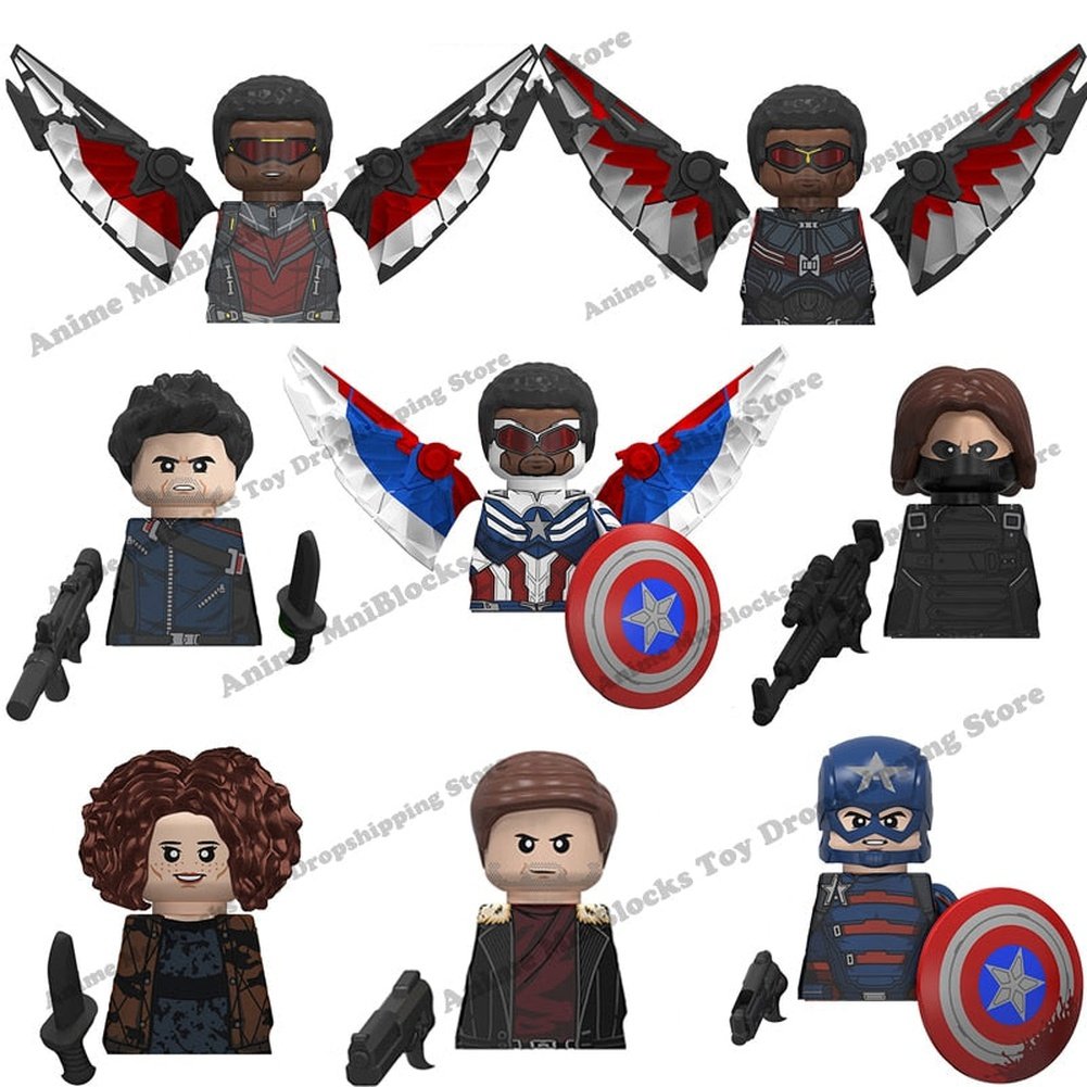 MOC NON LEGO The Captain Winter Zemo Soldier Falcon John American Walker Model Building Blocks MOC Bricks Set  toys