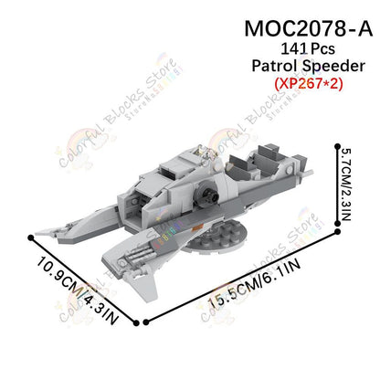 Sci-Fi Space War Movie Imperial Troop Transport MOC Building Blocks DIY Military Anti-Vehicle Cannon Weapon Bricks Toys For Kids Jurassic Bricks