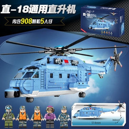 Custom MOC Same as Major Brands! Modern Soldier Planes Gunship Fighters Model Building Blocks Airplane  Toys Technical