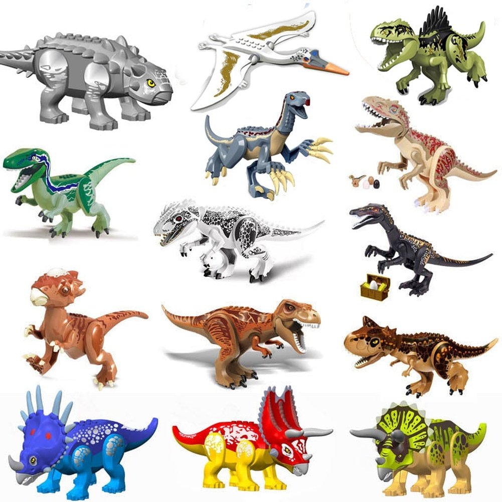 Custom MOC Same as Major Brands! Jurassic Dino World Large Dinosaurs Figures Bricks Building Blocks Tyrannosaurus Indominus T-Rex Velociraptor Toys MOC Kids