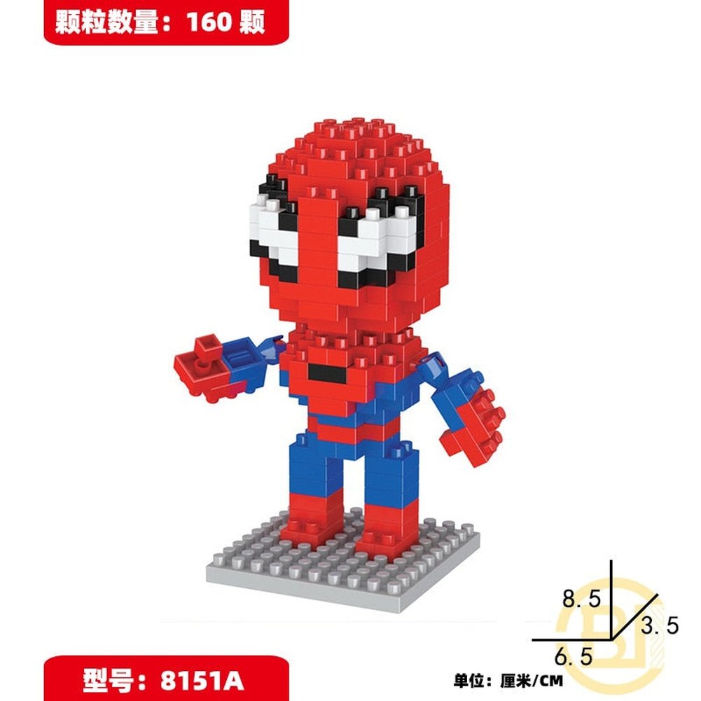 MOC NON LEGO Block Cartoon Anime Super Hero Avengers Superhero Iron Man Captain America Spider Toy DIY Building Bouwstenen Speelgoed