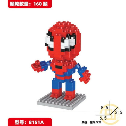 MOC NON LEGO Block Cartoon Anime Super Hero Avengers Superhero Iron Man Captain America Spider Toy DIY Building Bouwstenen Speelgoed