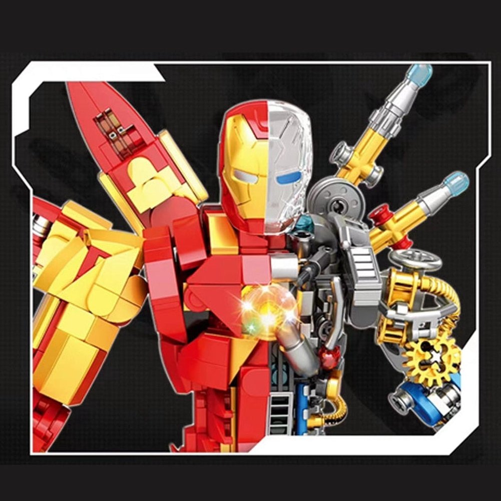 Custom MOC Same as Major Brands! 935PCS Half Perspective Machine Iron Heroes Display Book Ideas Figures Super Hero Avengers Building Block Toy Iron Man Boy Creative Child  Fun Game Building Block Toy