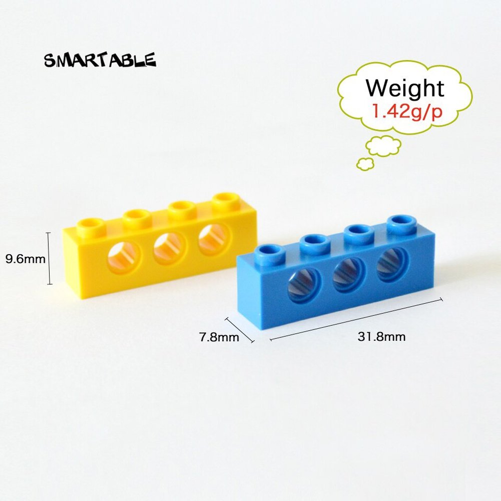 Smartable High-Tech Brick 1x4 with Holes Building Blocks MOC Parts Creative Toys Compatible 3701 MOC Toys 70pcs/lot K&B Brick Store