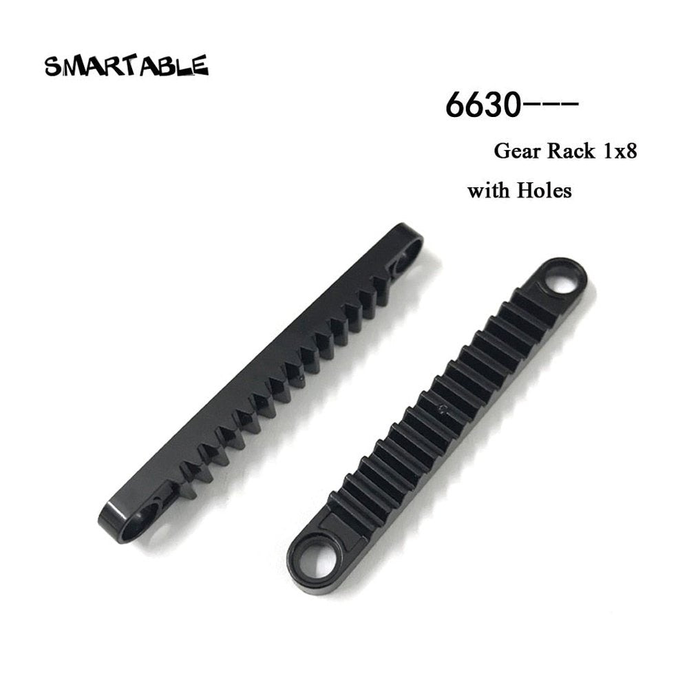 Smartable MOC High-Tech Gear Rack 1x8 with Holes Building Block Parts set DIY Toys Compatible 6630 30pcs/lot gift Jurassic Bricks