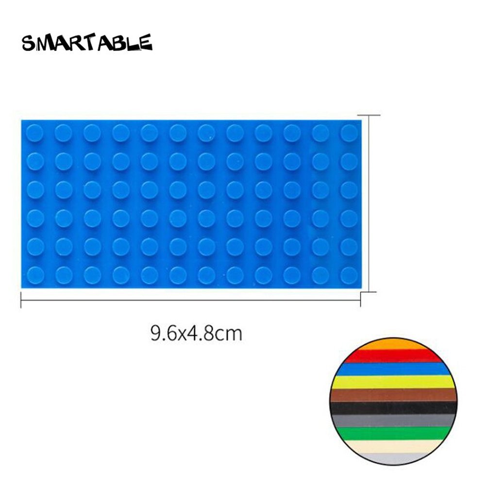 Smartable Plate 6X12 BasePlate Building Blocks MOC Parts Toys For Kids Educational Compatible Major Brands 3028 Toys 8pcs/lot Jurassic Bricks