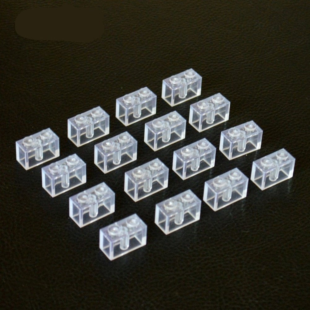 Smartable Transparent Clear Brick 1x2 Building Blocks DIY Creative Toys For Children Compatible Major Brands 3004 120pcs/lot Jurassic Bricks