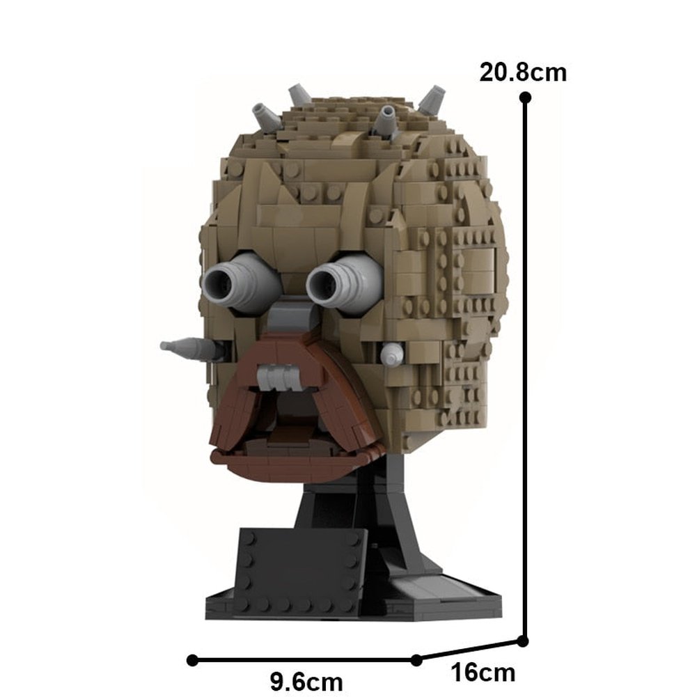 Space Wars Hunter Fetts Bust Tusken Wrecker Head Robot Helmet MOC Set Building Blocks Kits Toys for Children Kids Gifts Jurassic Bricks