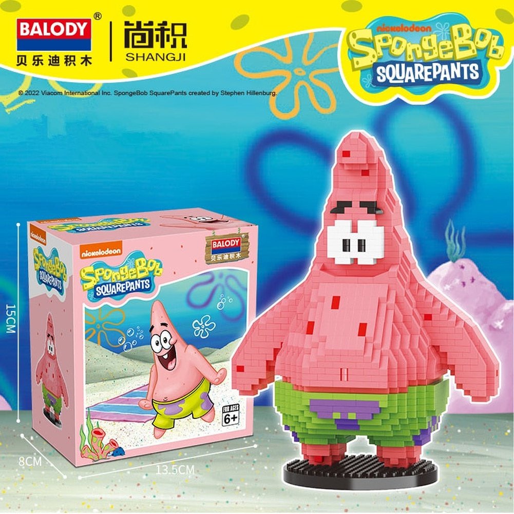 SpongeBob SquarePants Micro particles Block City  Patrick Star Squidward  Charm Kids Toys Birthday Gifts Jurassic Bricks