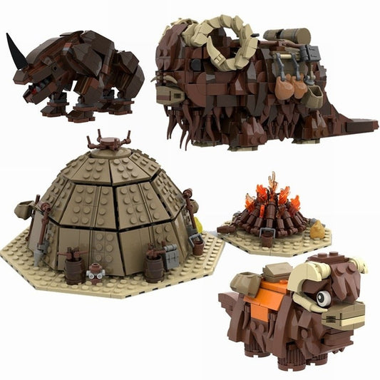 Star Movie Animal Tatooine-Bantha Mudhorn Monster Village Model Building Blocks Toys for Children Kids Toy Gifts Bantha Jurassic Bricks
