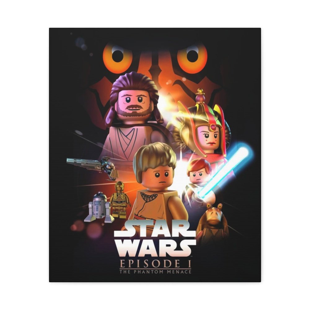 Custom MOC Same as Major Brands! Star Wars Episode 1 LEGO Movie Wall Art Canvas Art With Backing.