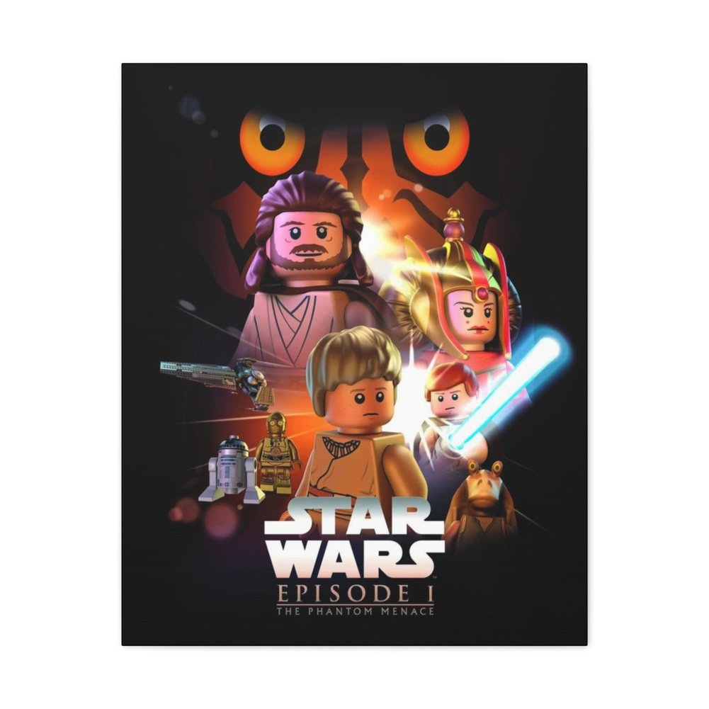 Custom MOC Same as Major Brands! Star Wars Episode 1 LEGO Movie Wall Art Canvas Art With Backing.