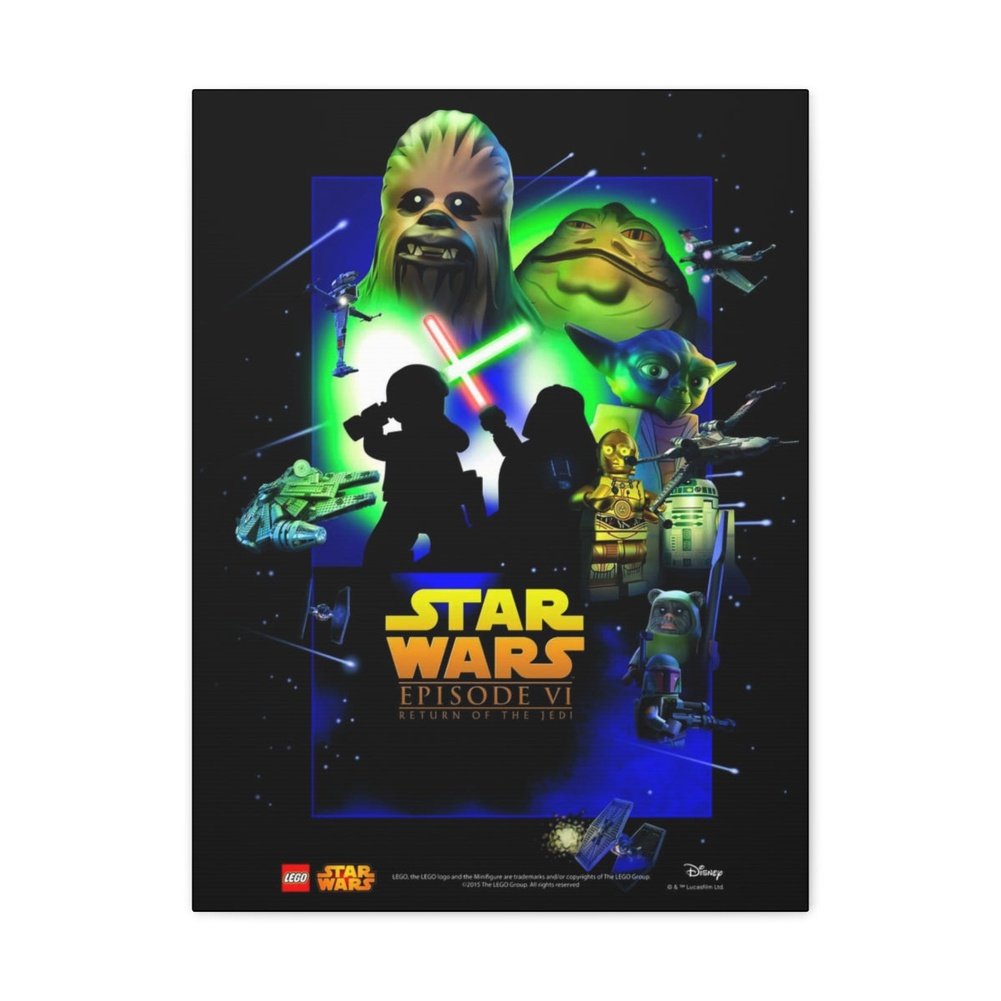 Custom MOC Same as Major Brands! Star Wars Episode VI Movie Wall Art Canvas Art With Backing.