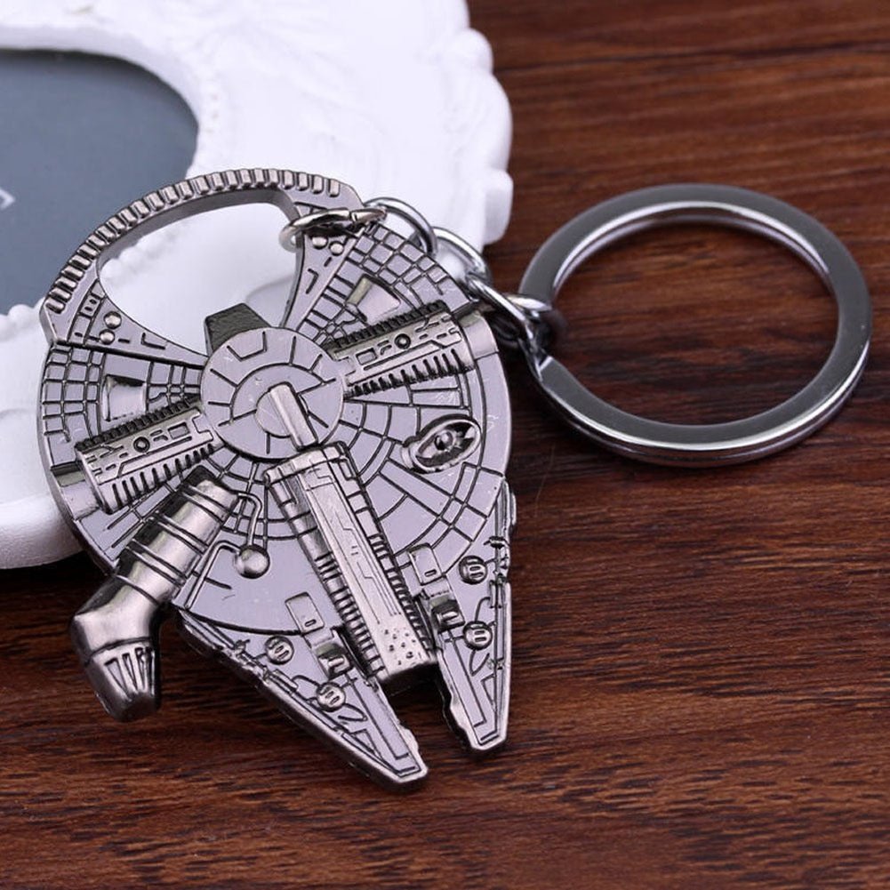 Star Wars Keychain Action Figure Cartoon Anime Movie Spaceship Keyring Pendant Metal Accessories Corkscrew Kids Gifts Toy Jurassic Bricks