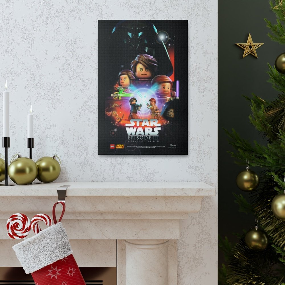 Star Was Episode III v2 LEGO Movie Wall Art Canvas Art With Backing. K&B Brick Store