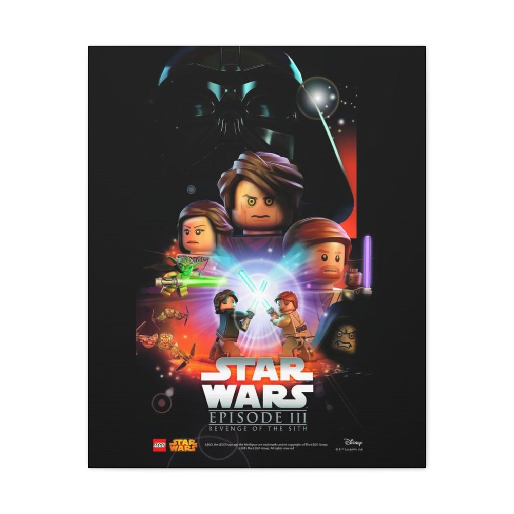 Custom MOC Same as Major Brands! Star Was Episode III v2 LEGO Movie Wall Art Canvas Art With Backing.