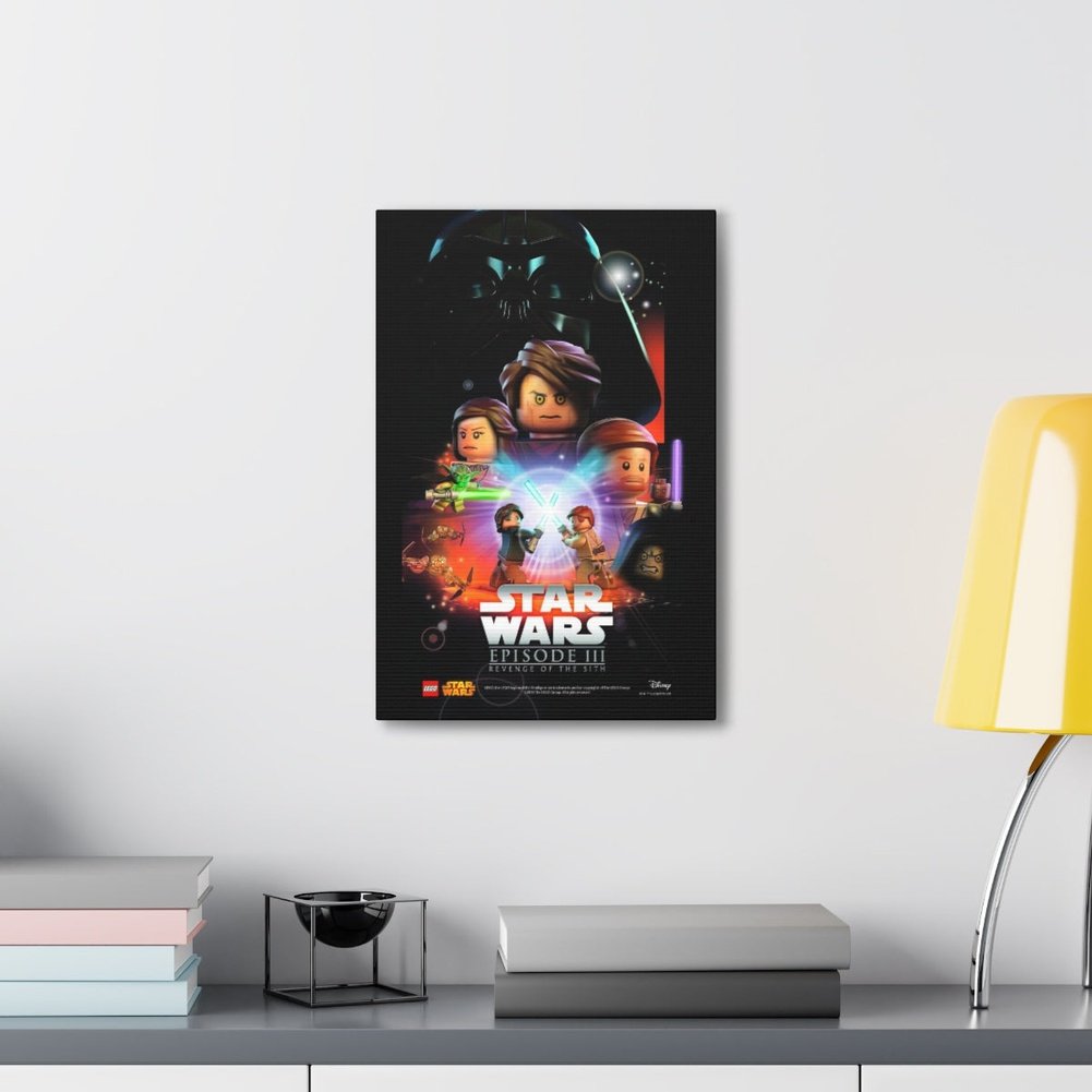 Star Was Episode III v2 LEGO Movie Wall Art Canvas Art With Backing. K&B Brick Store