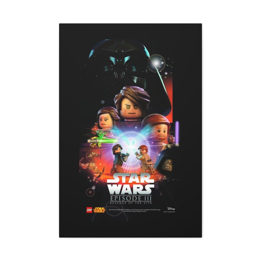 Custom MOC Same as Major Brands! Star Was Episode III v2 LEGO Movie Wall Art Canvas Art With Backing.