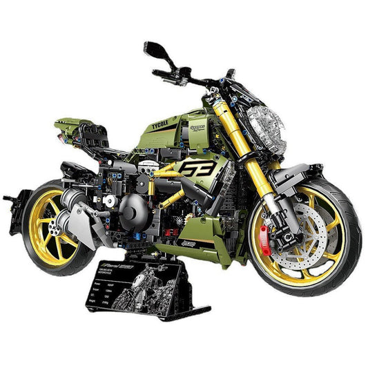 T4021 2025pcs City Tech Motorcycle Car Model Building Blocks MOC Racing Motobike Vehicles Bricks Toys for Children Gifts Jurassic Bricks