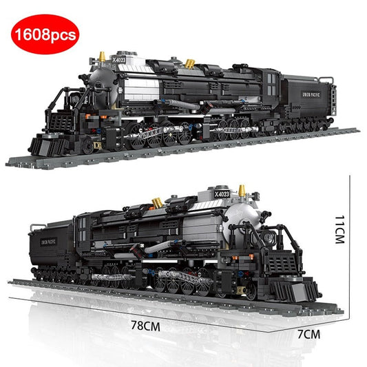 Technical Steam Locomotive The Union Pacific Big Boy Model Building Blocks City Railway Train Bricks Toys Gifts for Children Boy Jurassic Bricks