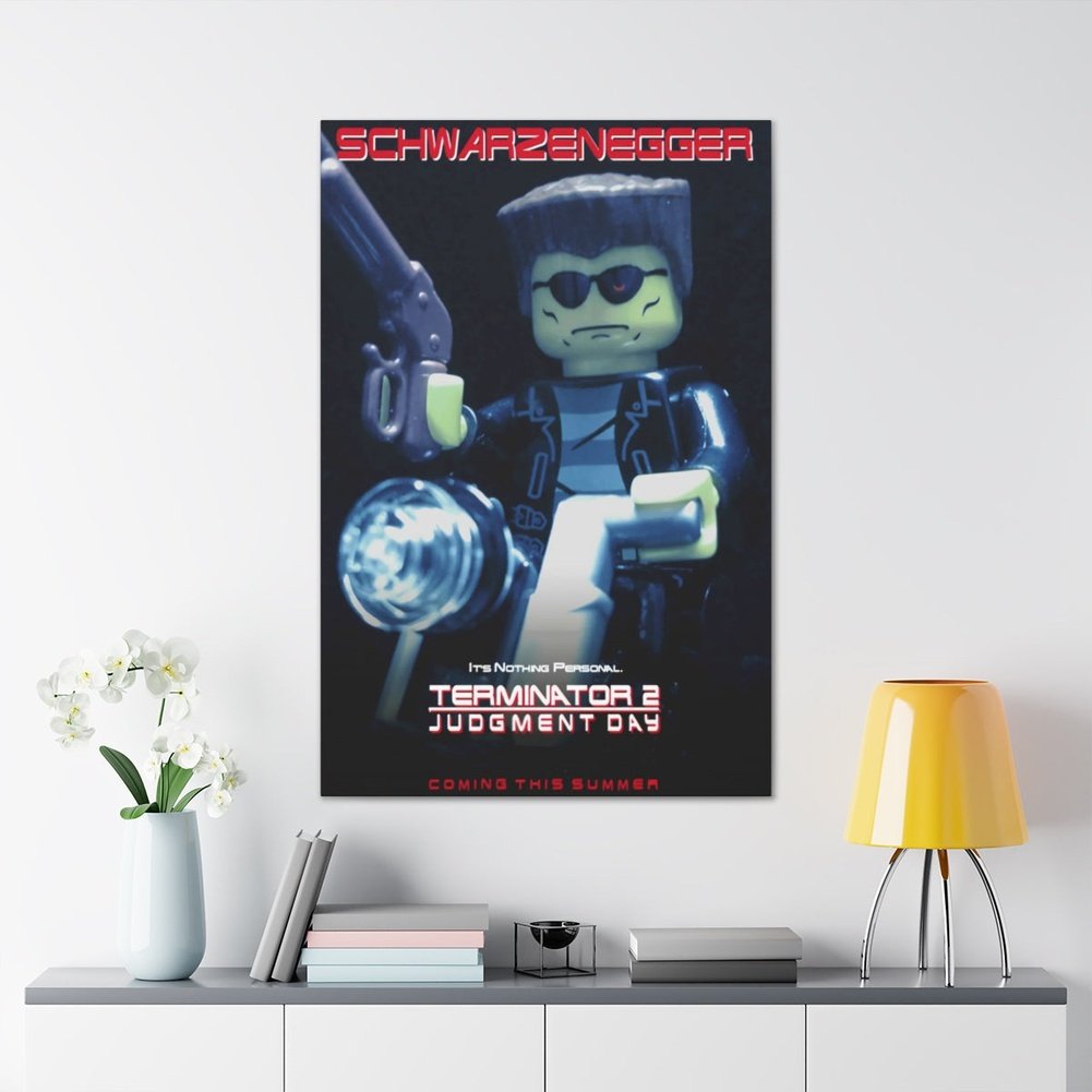 Terminator 2 LEGO Movie Wall Art Canvas Art With Backing. K&B Brick Store