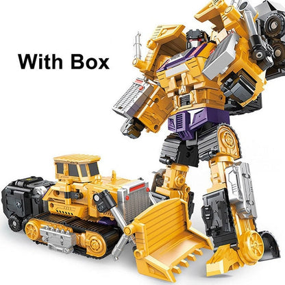 Transformation Robot Toy 6 in1 Engineering Vehicle Model Educational Assembling Deformation Action Figure Car Toy for Children Jurassic Bricks