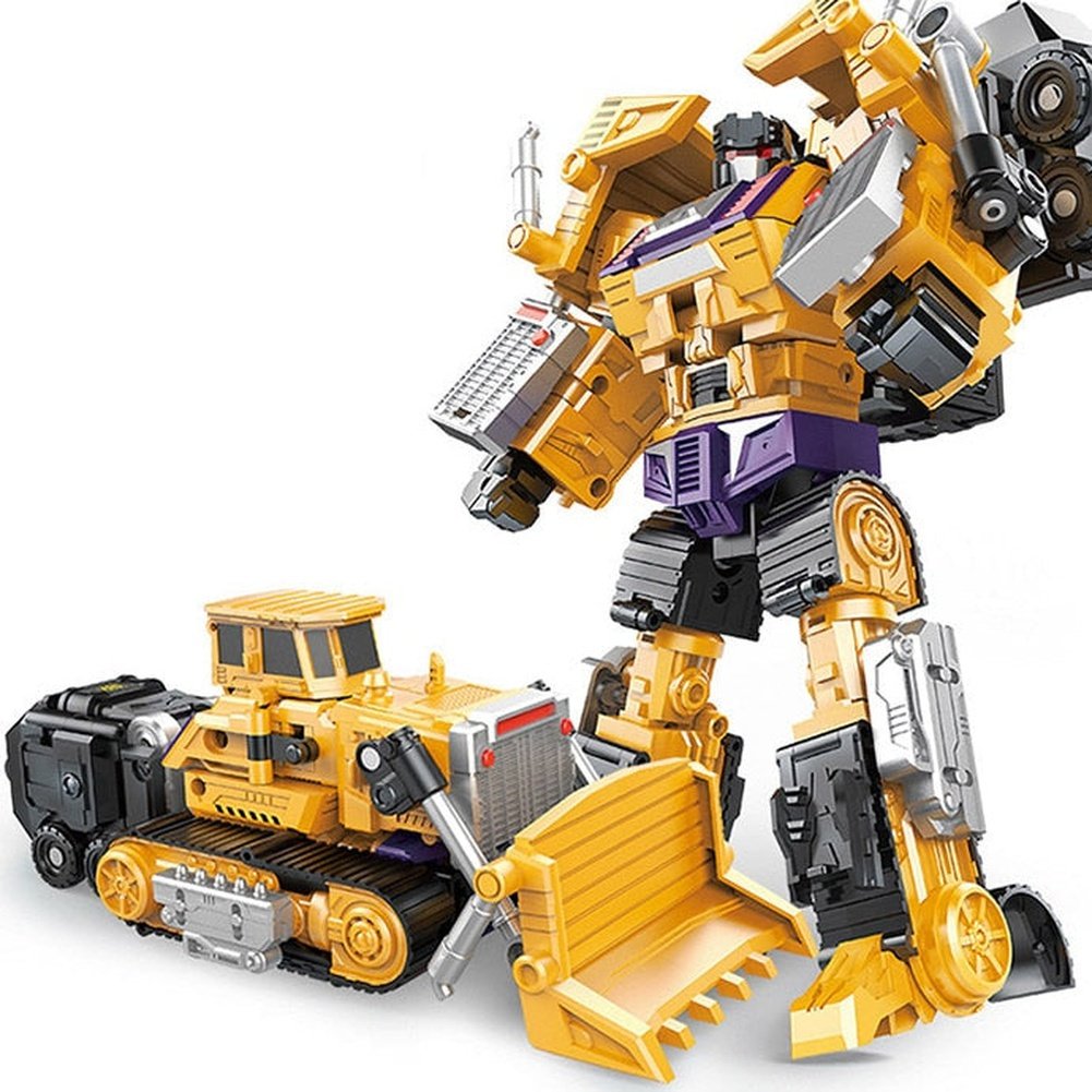 Transformation Robot Toy 6 in1 Engineering Vehicle Model Educational Assembling Deformation Action Figure Car Toy for Children Jurassic Bricks